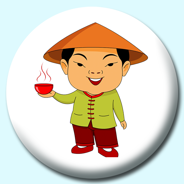 Man In Chinese Costume Button Badge