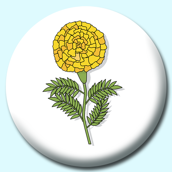 Marigold Flower Button Badge
