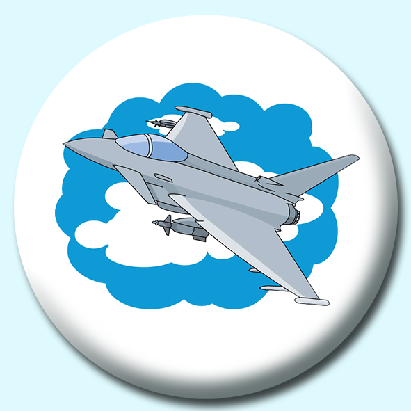 Military Jet Aircarft Button Badge