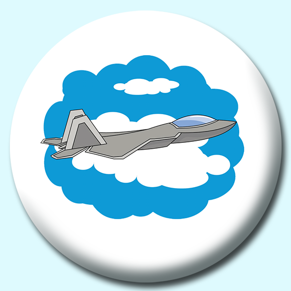 Military Jet Plane Button Badge