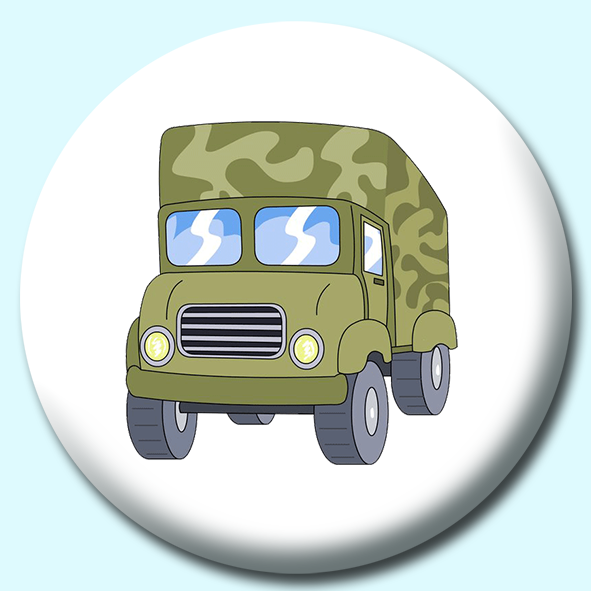 Military Truck Button Badge