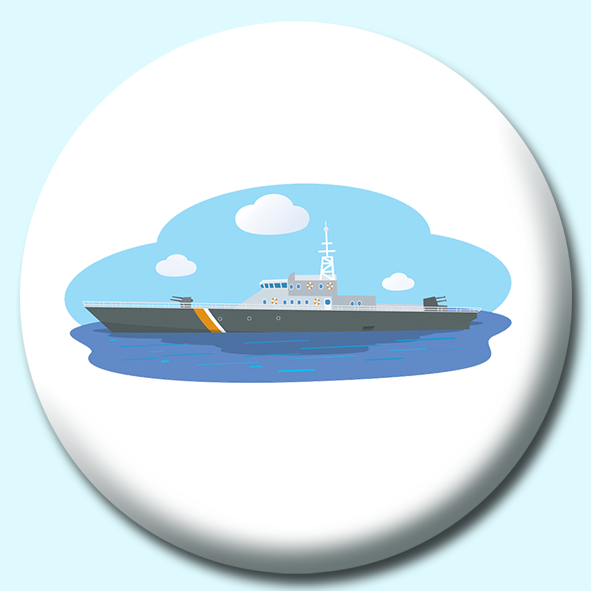 Military Vessel Button Badge