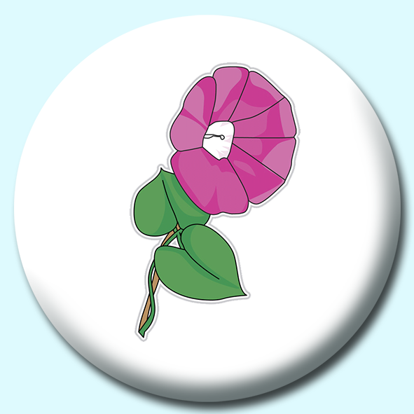 Morning Glory Flower Button Badge