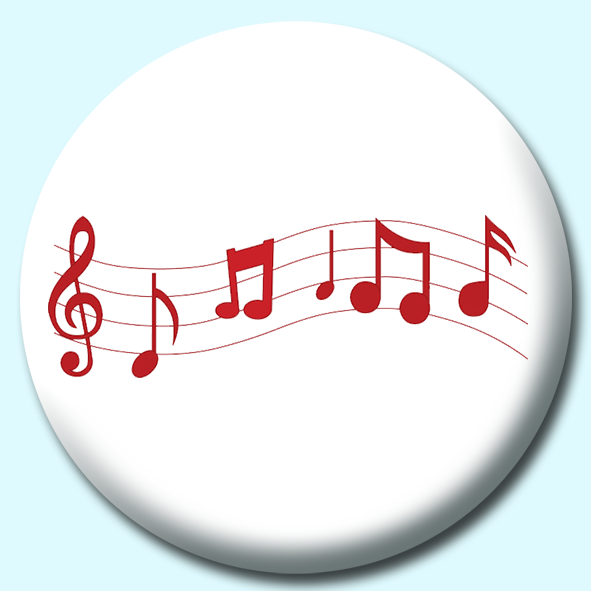 Musicial Notes Red Button Badge