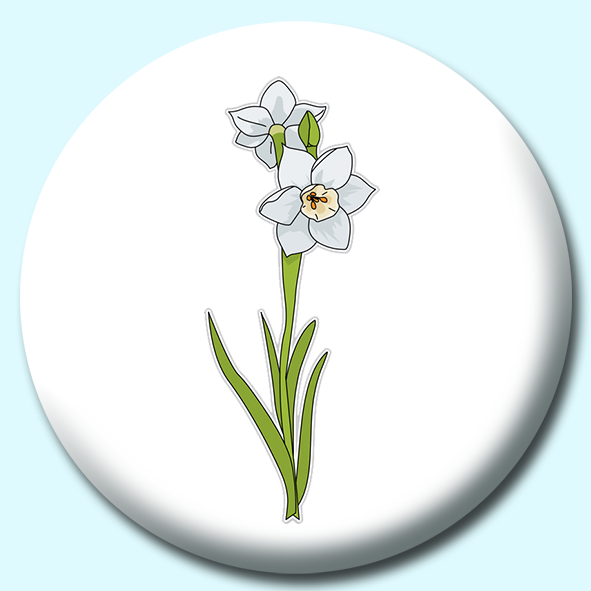 Narcissus Flower Button Badge