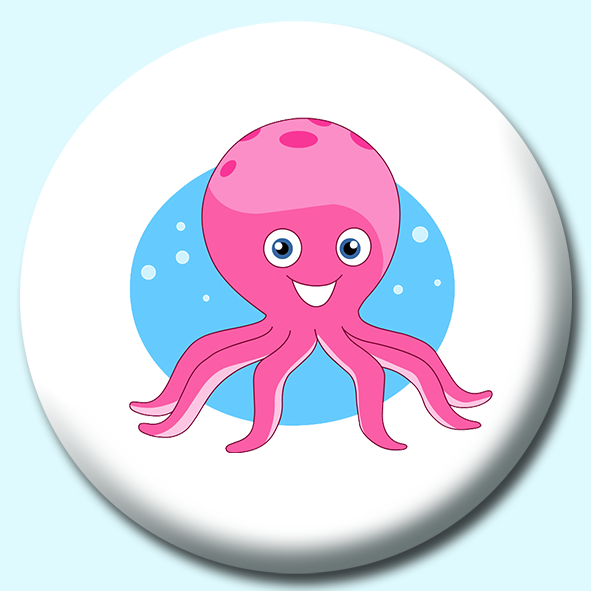 Octopus Marine Life Button Badge
