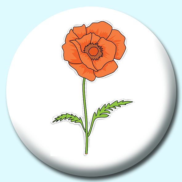 Oriental Poppy Button Badge