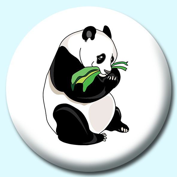 Panda Eating Bamboo Button Badge