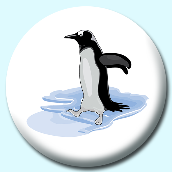 Penguin On Ice Button Badge
