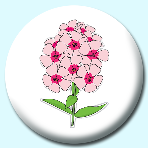 Phlox Flower Button Badge