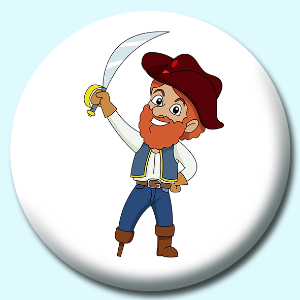 Pirate With Wooden Leg Button Badge