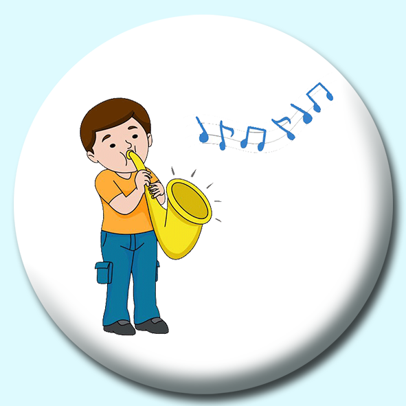 Playing Saxphone Button Badge