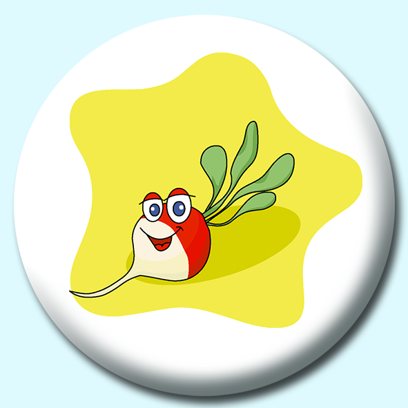 Radish Character Button Badge
