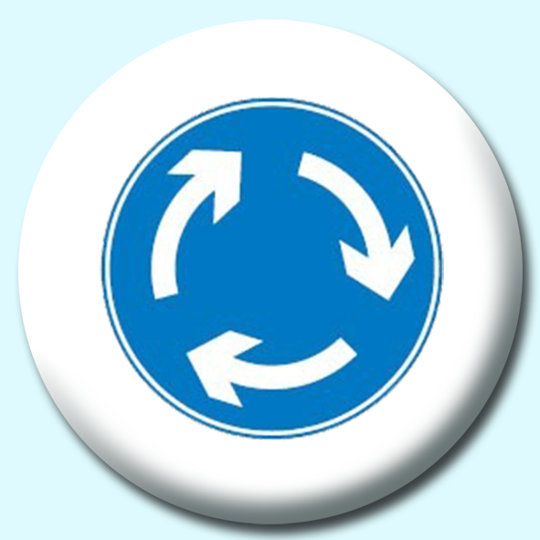Roundabout Blue Button Badge