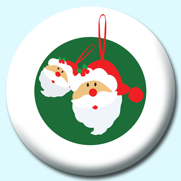 Santa Claus Christmas Ornament Button Badge