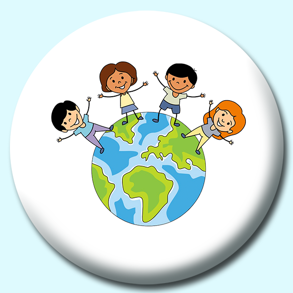 School Children Button Badge