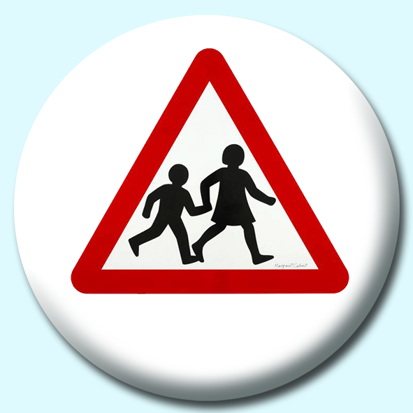 School Crossing Button Badge