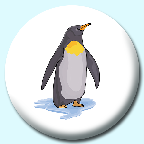 Single King Penguin On Ice Button Badge