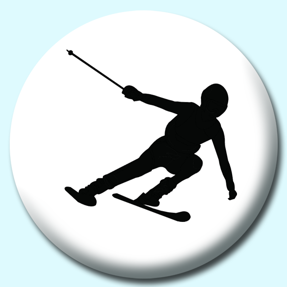 Skier Button Badge