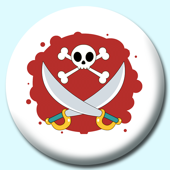 Skull And Cross Bones Button Badge