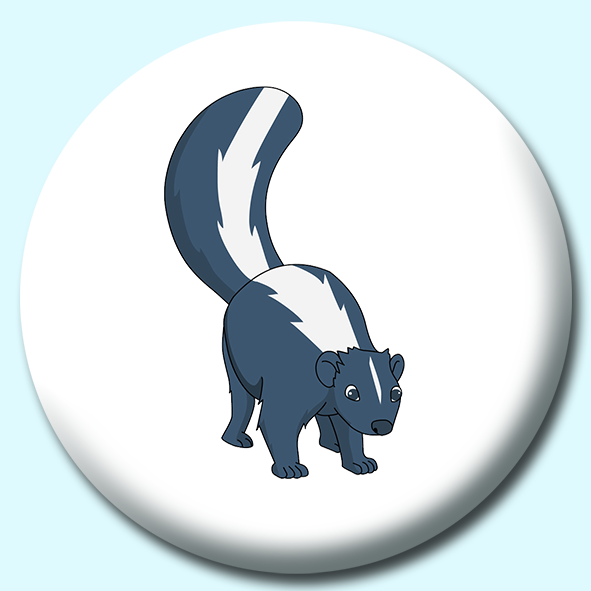 Skunk Animal Button Badge