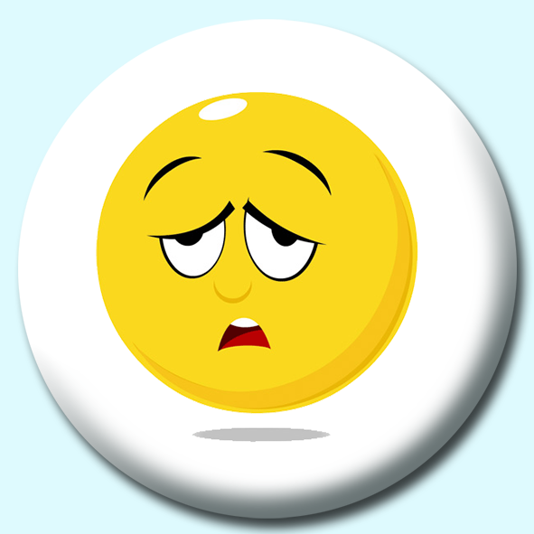 Smiley Face Dazed Expression Button Badge