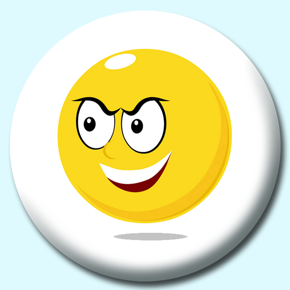 Smiley Face Devil Expression Button Badge