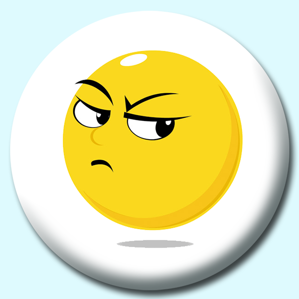 Smiley Face Jealous Expression Button Badge