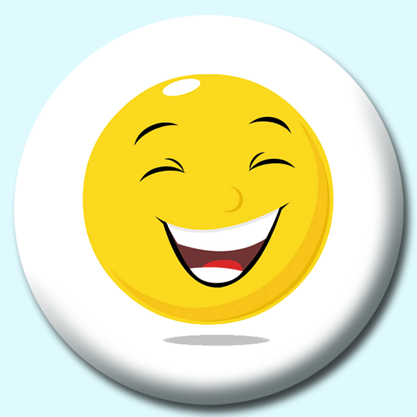 Smiley Face Laughing Expression Button Badge