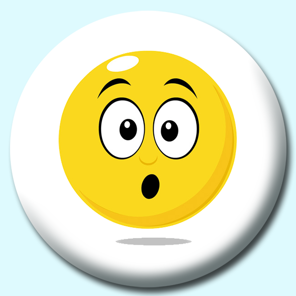Smiley Face Shock Expression Button Badge