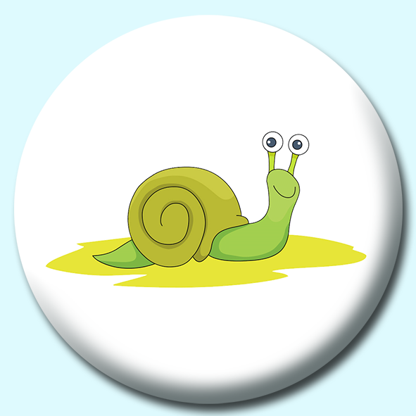 Snail Gastropod Mollusk Cartoon Button Badge