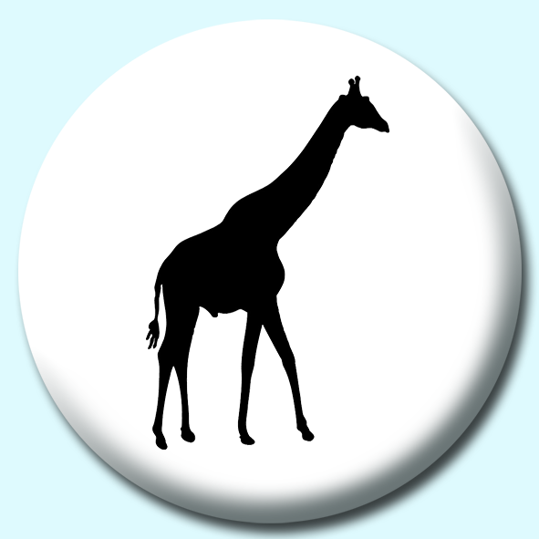 Standing Giraffe A Silhouette Button Badge