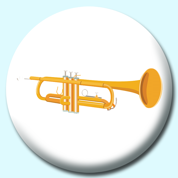 Trumpet White Background Button Badge