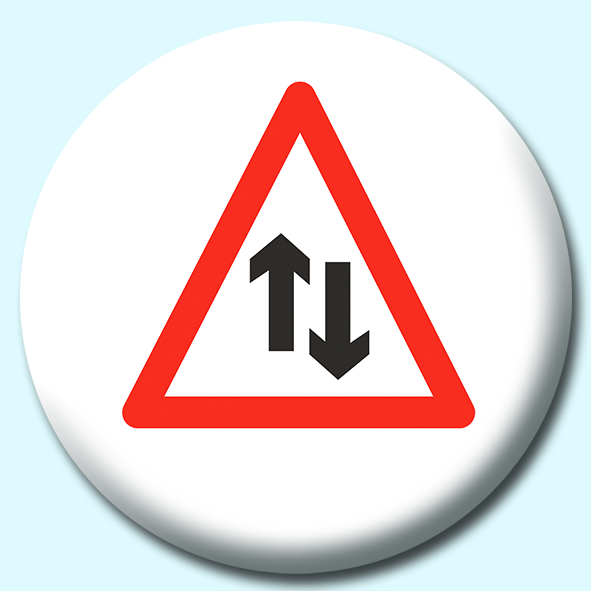 Two Way Traffic Button Badge