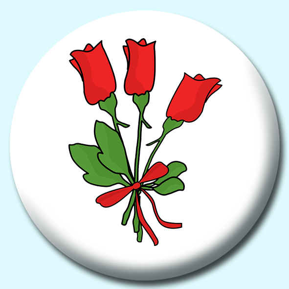 Valentine Roses Button Badge