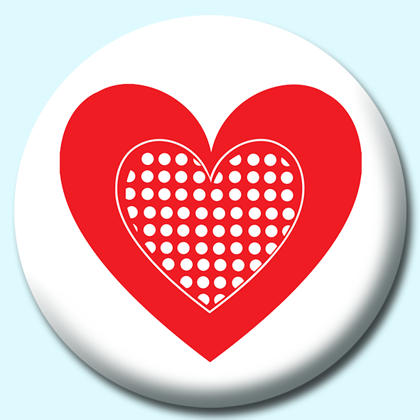 Valentines Day Haearts With Dots Button Badge