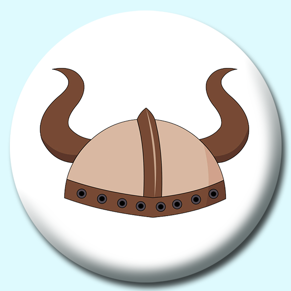 Viking Helmet Button Badge