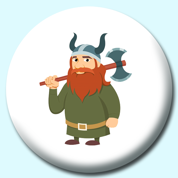 Viking Warrior With Axe Vikings Button Badge