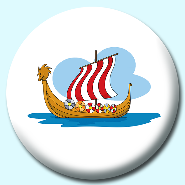 Vikings Ship Button Badge