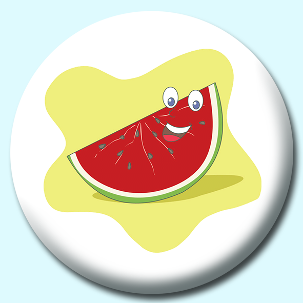 Watermelon Cartoon Button Badge