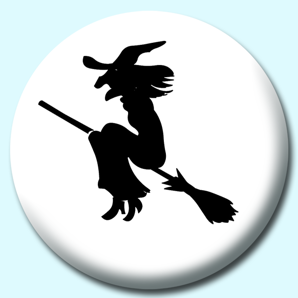 Witch Silhouette Button Badge