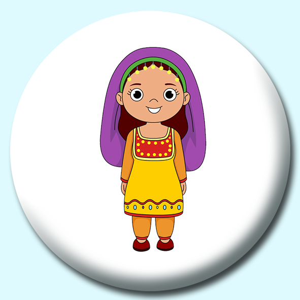 Woman In Afghanistan Costume Button Badge