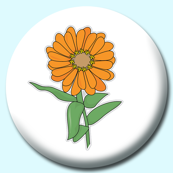 Zinnia Flower Button Badge