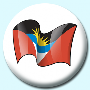 Personalised Badge: 25mm Antigua Barbuda Button Badge. Create your own custom badge - complete the form and we will create your personalised button badge for you.