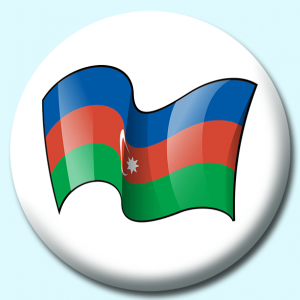 Personalised Badge: 38mm Azerbaijan Button Badge. Create your own custom badge - complete the form and we will create your personalised button badge for you.