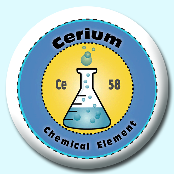 Personalised Badge: 75mm Cerium Button Badge. Create your own custom badge - complete the form and we will create your personalised button badge for you.