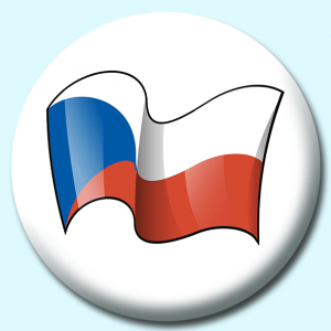 Personalised Badge: 75mm Czech Republic Button Badge. Create your own custom badge - complete the form and we will create your personalised button badge for you.