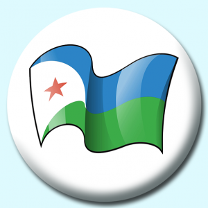 Personalised Badge: 25mm Djibouti Button Badge. Create your own custom badge - complete the form and we will create your personalised button badge for you.