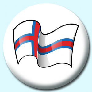 Personalised Badge: 25mm Faroe Islands Button Badge. Create your own custom badge - complete the form and we will create your personalised button badge for you.