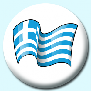 Personalised Badge: 38mm Greece Button Badge. Create your own custom badge - complete the form and we will create your personalised button badge for you.